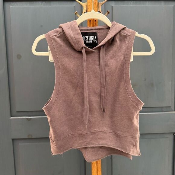 Victoria’s Secret Sport (XS) Mauve Sleeveless Hoodie Muscle Tank - Picture 2 of 10